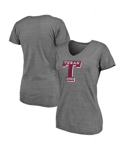 Women's Branded Heathered Gray Texas A M Aggies Vault Primary Logo V-Neck Tri-Blend T-shirt Heathered Gray $23.99 Tops