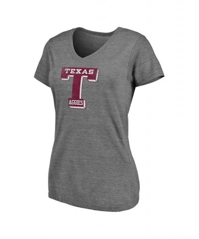 Women's Branded Heathered Gray Texas A M Aggies Vault Primary Logo V-Neck Tri-Blend T-shirt Heathered Gray $23.99 Tops