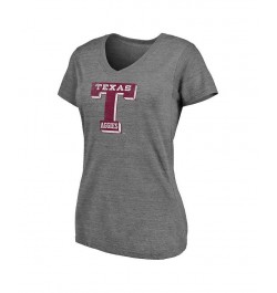 Women's Branded Heathered Gray Texas A M Aggies Vault Primary Logo V-Neck Tri-Blend T-shirt Heathered Gray $23.99 Tops