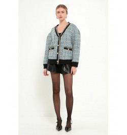 Women's Boucle Cardigan Blue $118.40 Sweaters