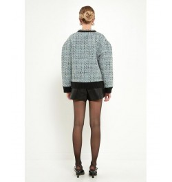 Women's Boucle Cardigan Blue $118.40 Sweaters