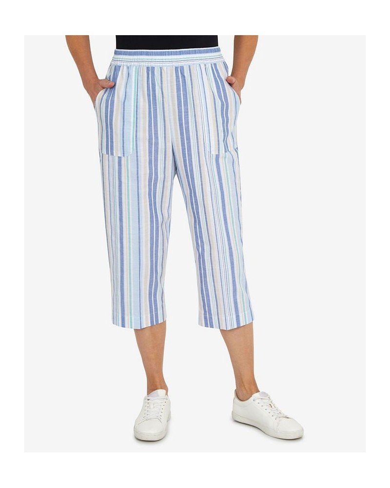 Petite Set Sail Vertical Stripe Capri Pants Multi $27.74 Pants