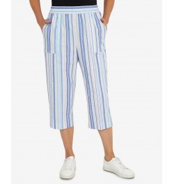 Petite Set Sail Vertical Stripe Capri Pants Multi $27.74 Pants