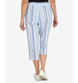 Petite Set Sail Vertical Stripe Capri Pants Multi $27.74 Pants