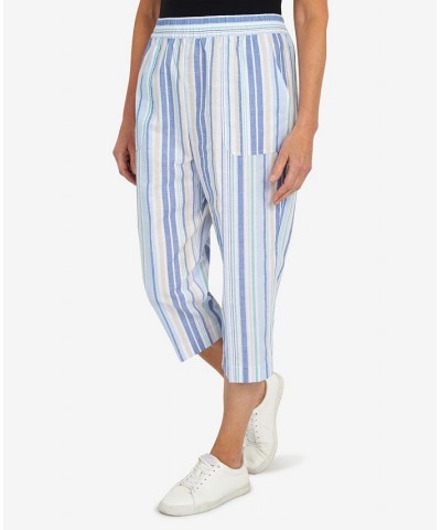 Petite Set Sail Vertical Stripe Capri Pants Multi $27.74 Pants