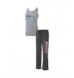 Women's Philadelphia 76ers Plus Size Tank Top and Pants Sleep Set Heathered Gray, Heathered Charcoal $24.60 Pajama