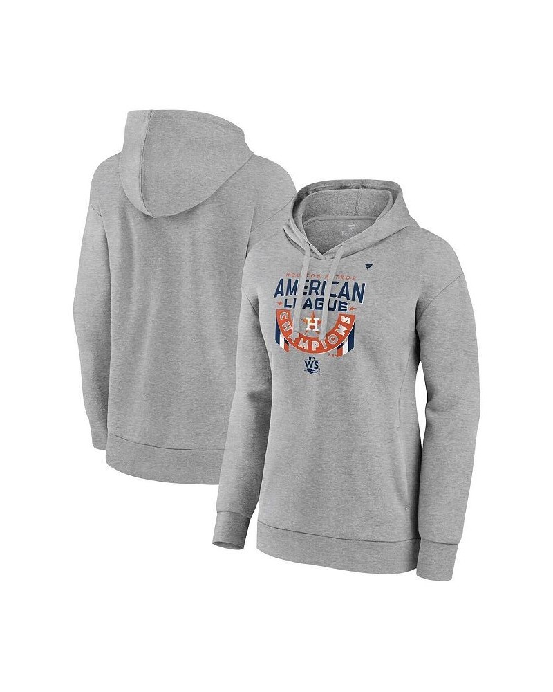 Women's Branded Heather Gray Houston Astros 2022 American League Champions Locker Room Pullover Hoodie Heather Gray $45.00 Sw...