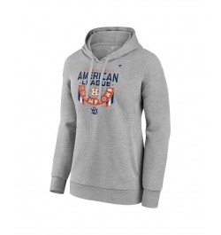 Women's Branded Heather Gray Houston Astros 2022 American League Champions Locker Room Pullover Hoodie Heather Gray $45.00 Sw...