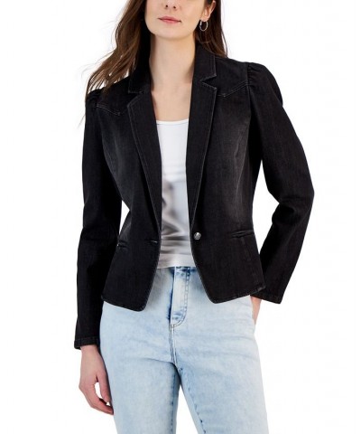 Women's Puff-Sleeve Blazer Black $28.59 Jackets