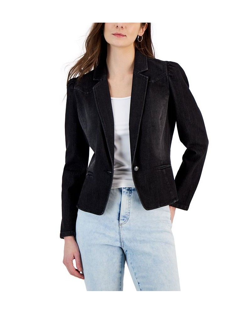 Women's Puff-Sleeve Blazer Black $28.59 Jackets