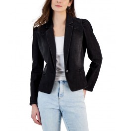 Women's Puff-Sleeve Blazer Black $28.59 Jackets