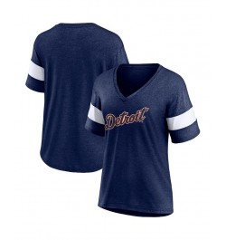 Women's Branded Heathered Navy Detroit Tigers Wordmark V-Neck Tri-Blend T-shirt Heathered Navy $21.12 Tops