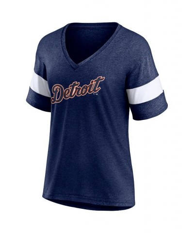 Women's Branded Heathered Navy Detroit Tigers Wordmark V-Neck Tri-Blend T-shirt Heathered Navy $21.12 Tops