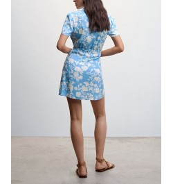 Women's Floral Shirt Dress Blue $26.40 Dresses