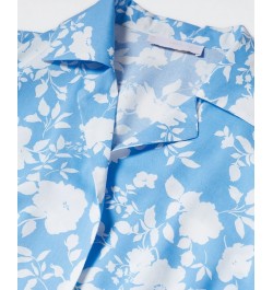 Women's Floral Shirt Dress Blue $26.40 Dresses