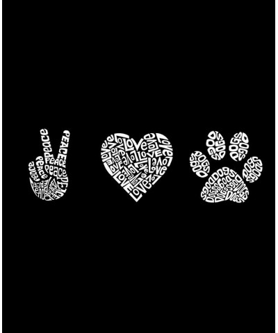 Women's Peace Love Dogs Word Art T-shirt Black $14.35 Tops