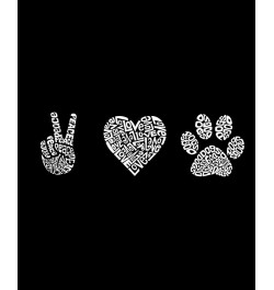 Women's Peace Love Dogs Word Art T-shirt Black $14.35 Tops