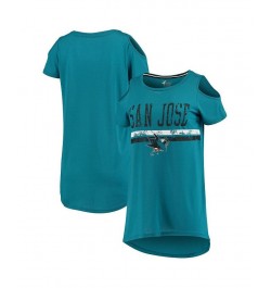 Women's Teal San Jose Sharks Clear The Bases Scoop Neck T-shirt Teal $22.22 Tops