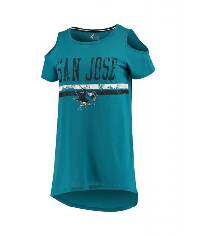 Women's Teal San Jose Sharks Clear The Bases Scoop Neck T-shirt Teal $22.22 Tops