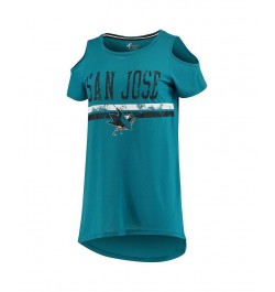 Women's Teal San Jose Sharks Clear The Bases Scoop Neck T-shirt Teal $22.22 Tops