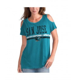 Women's Teal San Jose Sharks Clear The Bases Scoop Neck T-shirt Teal $22.22 Tops