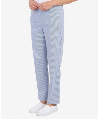 Petite Peace Of Mind Stripe Allure Average Length Pants Blue, White $21.09 Pants