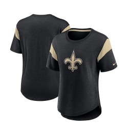 Women's Heather Black New Orleans Saints Primary Logo Fashion Top Heather Black $23.50 Tops