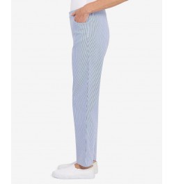 Petite Peace Of Mind Stripe Allure Average Length Pants Blue, White $21.09 Pants