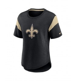 Women's Heather Black New Orleans Saints Primary Logo Fashion Top Heather Black $23.50 Tops