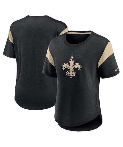 Women's Heather Black New Orleans Saints Primary Logo Fashion Top Heather Black $23.50 Tops