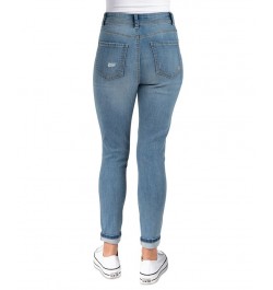 Juniors' Super High-Rise Ripped Skinny Jeans Medium Blue $15.40 Jeans