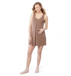 Women's Maternity Sleep Chemise Taupe $28.56 Sleepwear