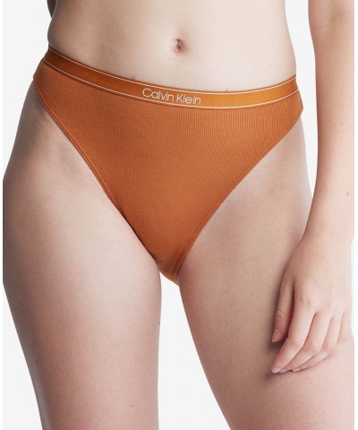 Women's Pure Ribbed Cheeky Bikini Underwear QF6443 Orange $10.34 Panty