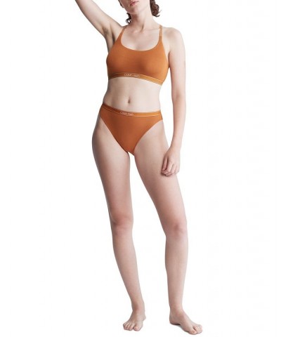 Women's Pure Ribbed Cheeky Bikini Underwear QF6443 Orange $10.34 Panty