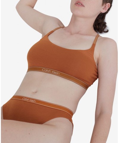 Women's Pure Ribbed Cheeky Bikini Underwear QF6443 Orange $10.34 Panty