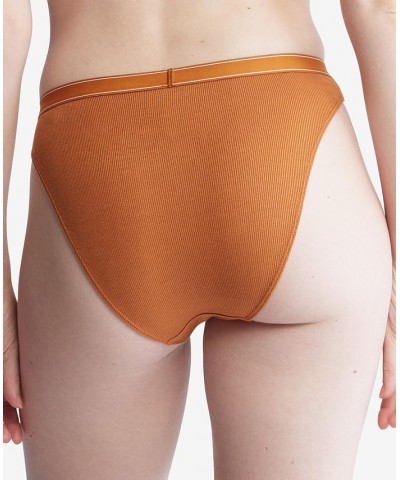 Women's Pure Ribbed Cheeky Bikini Underwear QF6443 Orange $10.34 Panty