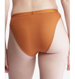 Women's Pure Ribbed Cheeky Bikini Underwear QF6443 Orange $10.34 Panty