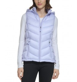 Women's Packable Hooded Puffer Vest Pacific Blue $16.40 Coats