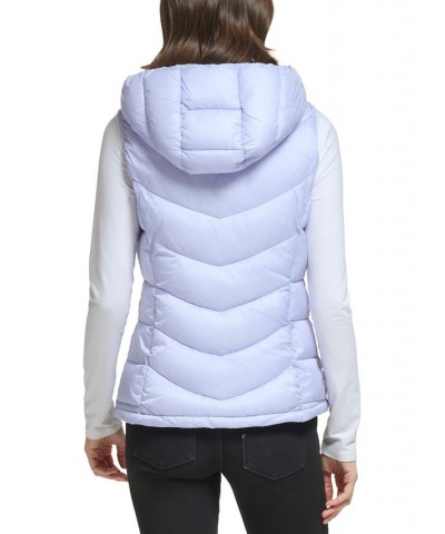 Women's Packable Hooded Puffer Vest Pacific Blue $16.40 Coats