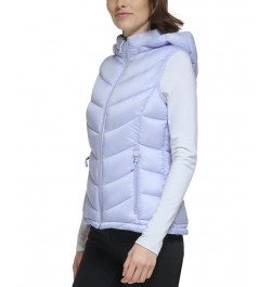 Women's Packable Hooded Puffer Vest Pacific Blue $16.40 Coats