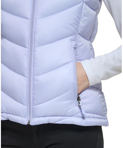 Women's Packable Hooded Puffer Vest Pacific Blue $16.40 Coats