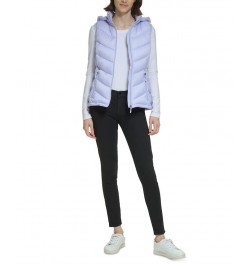 Women's Packable Hooded Puffer Vest Pacific Blue $16.40 Coats