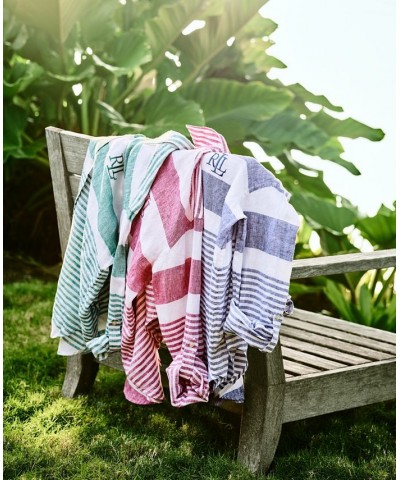 Women's Striped Oversize Linen Shirt Regular & Petite Pink $48.05 Tops