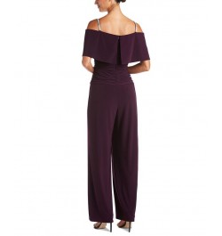 Petite Cold-Shoulder Jumpsuit Purple $44.69 Pants