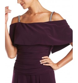 Petite Cold-Shoulder Jumpsuit Purple $44.69 Pants