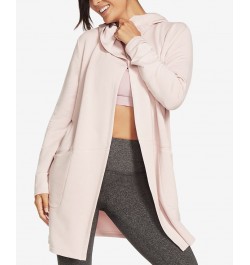 Women's Restful Hooded Cardigan Pink $14.40 Sweaters