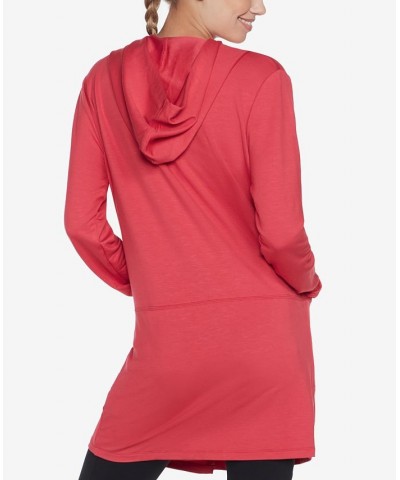 Women's Restful Hooded Cardigan Pink $14.40 Sweaters