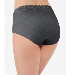 Flattering Cotton Lace Stretch Brief Underwear 13396 also available in extended sizes Gray $8.58 Panty