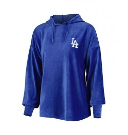 Women's Royal Los Angeles Dodgers End Line Pullover Hoodie Royal $46.79 Sweatshirts
