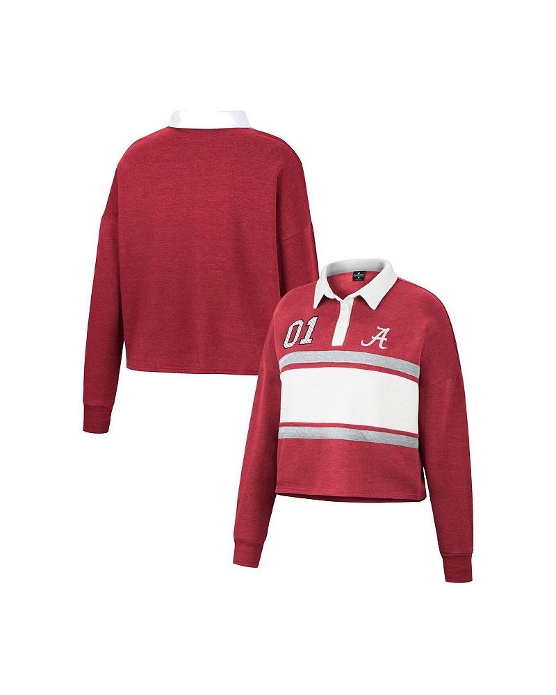 Women's Crimson Alabama Crimson Tide I Love My Job Rugby Long Sleeve Shirt Crimson $34.19 Tops